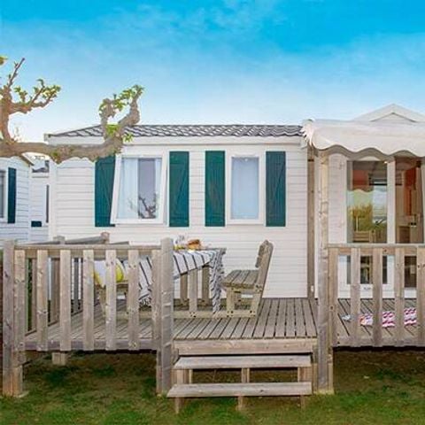 Mobilhome 4 personnes - Mobil-home | Comfort | 2 Ch. | 4 Pers. | Terrasse surélevée | 1 SDB | Clim. | TV