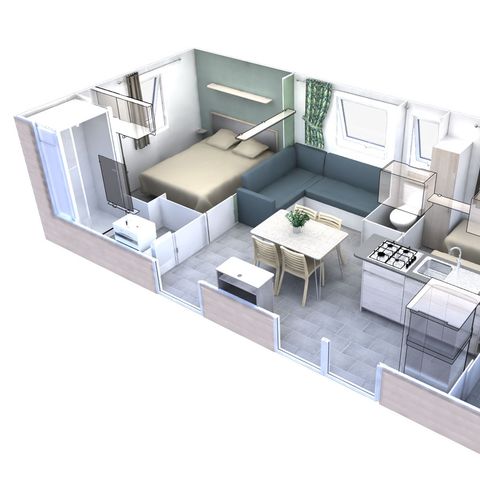 Stacaravan 4 personen - Comfort 2 slaapkamers