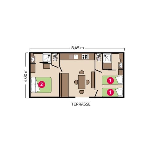 Mobilhome 4 personas - Suite Dúo 4 personas