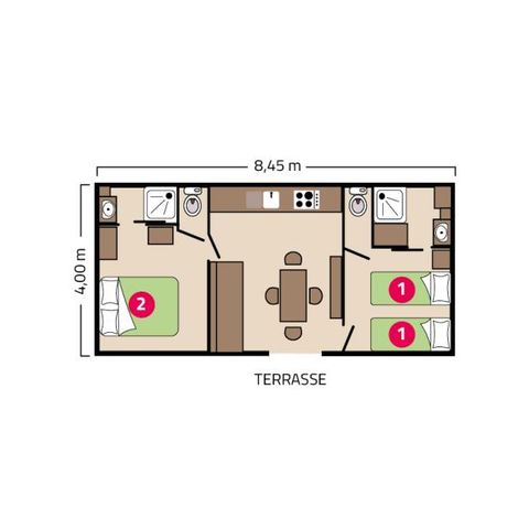 Studio 4 persons - Clim Suite Duo 4 people