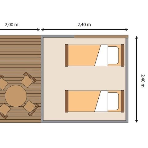 Tente 2 personnes - Insolite Nature Cyclo - 1 chambre - -Sans sanitaires - Sans cuisine