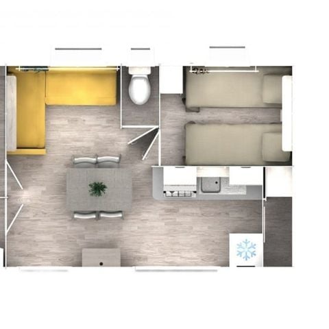 Mobile home 4 persons - Premium Cottage 2 bedrooms + TV + Terrace