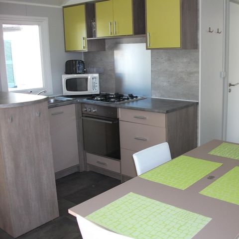 Stacaravan 6 personen - Cottage Prestige GRAND CONFORT 40m² - 3 kamers + televisie + Terras