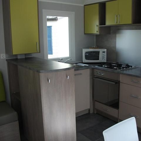 Stacaravan 6 personen - Cottage Prestige GRAND CONFORT 40m² - 3 kamers + televisie + Terras