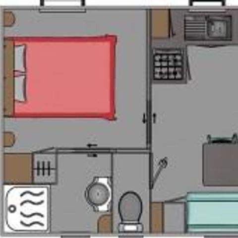 CASA MOBILE 2 persone - Cottage Confort 20m² - 1 camera da letto + televisione