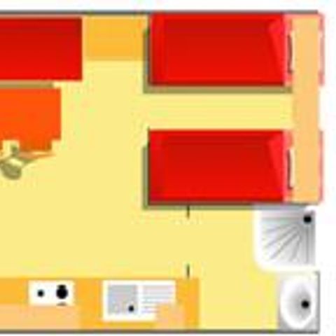 Mobilheim 4 personen - Komfort 30m2 (2 Zimmer) + überdachte Terrasse