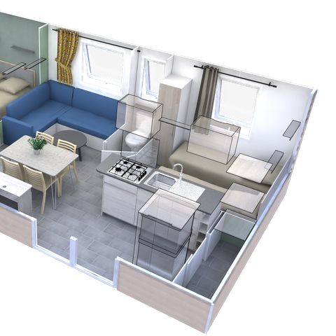 Mobilheim 4 Personen - Homeflower Premium