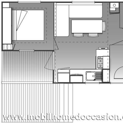 Stacaravan 6 personen - Comfort 38 m² (3 slaapkamers) + overdekt terras