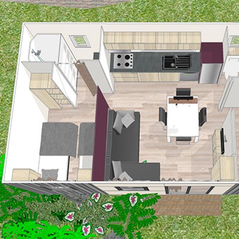 BUNGALOW 4 personnes - OCEANE PREMIUM 2 chambres