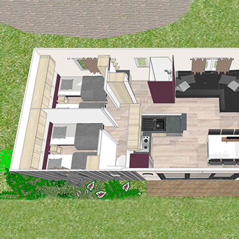 Stacaravan 6 personen - 3 slaapkamers OCEANE PREMIUM