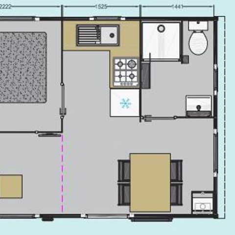 Stacaravan 4 personen - 1 slaapkamer