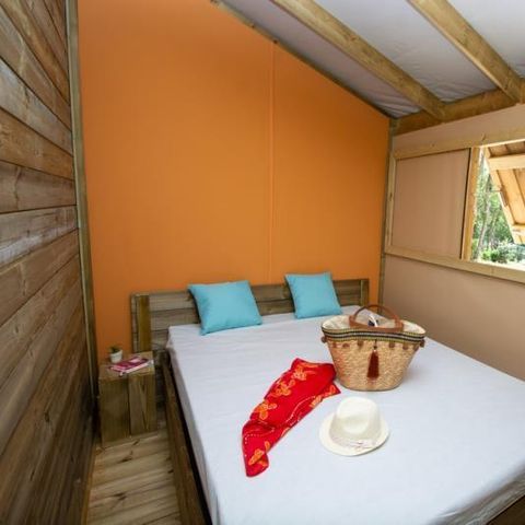 Tente en toile et en bois 4 personnes - Lodge Cosyflower LUXE PREMIUM