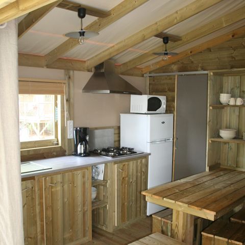 Tente en toile et en bois 4 personnes - Lodge Cosyflower LUXE PREMIUM