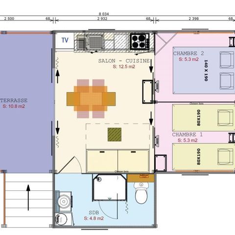 TENDA IN TELA E LEGNO 4 persone - Loggia Cosyflower LUXURY PREMIUM