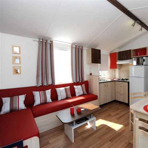 Mobilheim 6 Personen - Standard 3 Zimmer 34m² + Nicht überdachte Terrasse