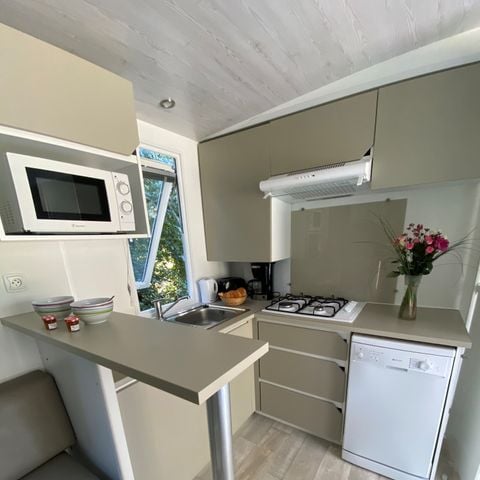 Mobile home 6 persons - Homeflower Premium 3 bedrooms 30.5m² + semi-covered terrace + TV + LV