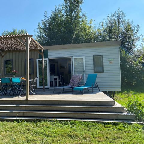 MOBILE HOME 6 people - Homeflower Premium 3 bedrooms 30.5m² + semi-covered terrace + TV + LV