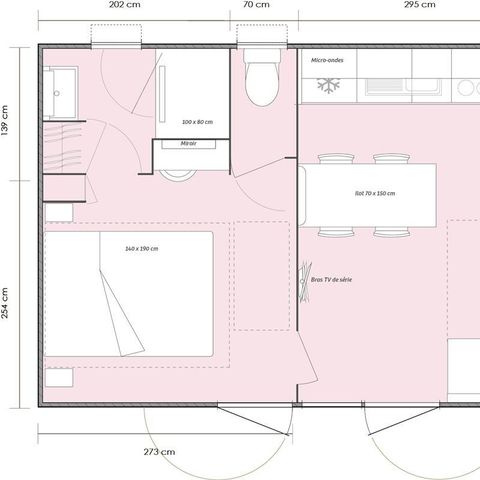 Mobilhome 4 personnes - Mobil home Premium 2 chambres 32m² + Terrasse semi-couverte + 2 salles de bain