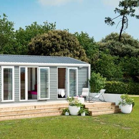 Mobilheim 4 personen - Mobilheim Premium 2 Zimmer 32m² + Halbüberdachte Terrasse + 2 Bäder