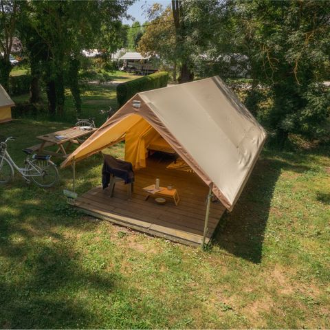 TENDA IN TELA E LEGNO 2 persone - Tenda Treck Standard con 1 camera da letto (senza bagno o cucina / senza veicolo)