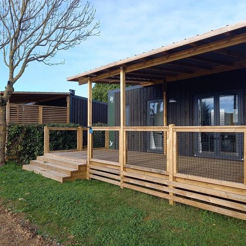 BUNGALOW 4 personnes - NEW // Homeflower Premium 2 chambres 29m² + Terrasse semi-couverte + LV + TV