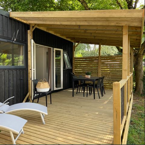 BUNGALOW 4 personnes - NEW // Homeflower Premium 2 chambres 29m² + Terrasse semi-couverte + LV + TV