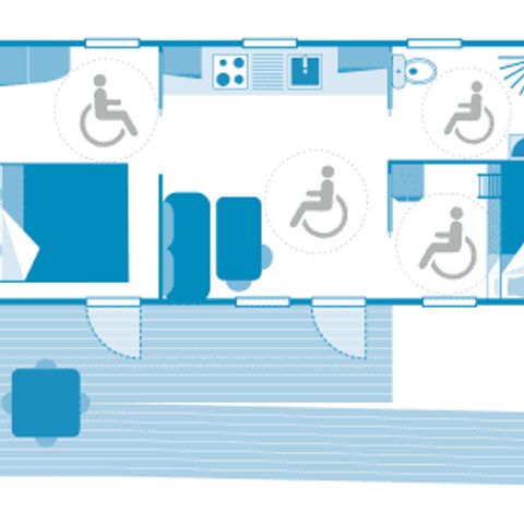 Stacaravan 4 personen - Huisje PMR 4p 2ch ****