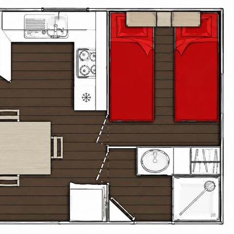 Mobilhome 6 personas - Grand Large - 2 dormitorios