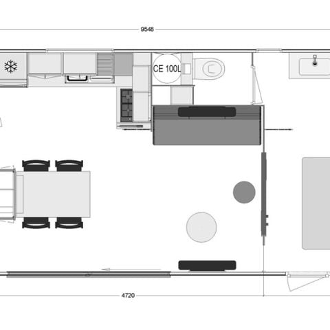 Mobilheim 4 Personen - Mobilheim Atlantique - 36m² - 2 Zimmer