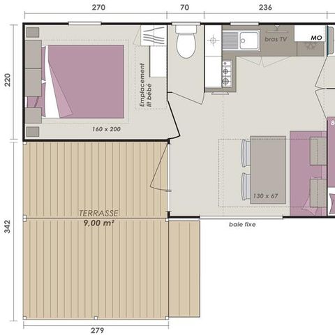 Mobile home 4 persons - MH2 LOGGIA 24 sqm