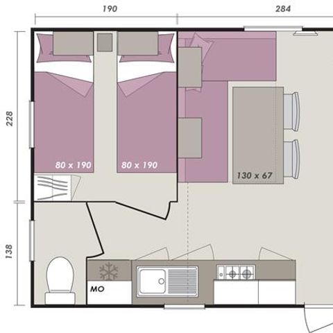 Mobile home 4 persons - MH2 SUPER MERCURE REGULAR - Saturday 26 sqm