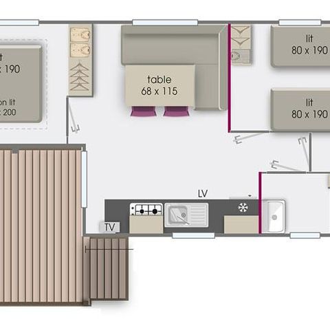 Mobile home 4 persons - Rapidhome Alizé 80 (Saturday)