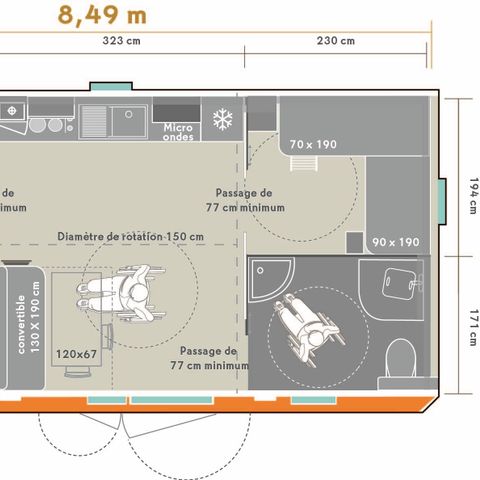 Mobile home 4 persons - Life accessible for PRM (Saturday)