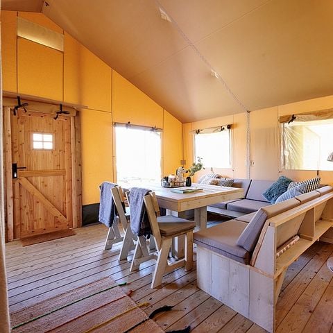 TIENDA DE LONA Y MADERA 6 personas - SAFARI COTTAGE INSOLITE PREMIUM