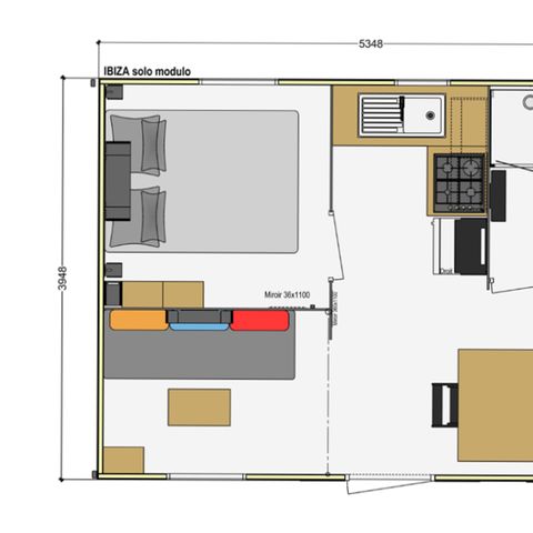 Mobile home 2 persons - 1 bedroom