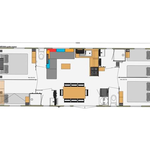 Mobile home 8 persons - 4 bedrooms - 2 shower rooms