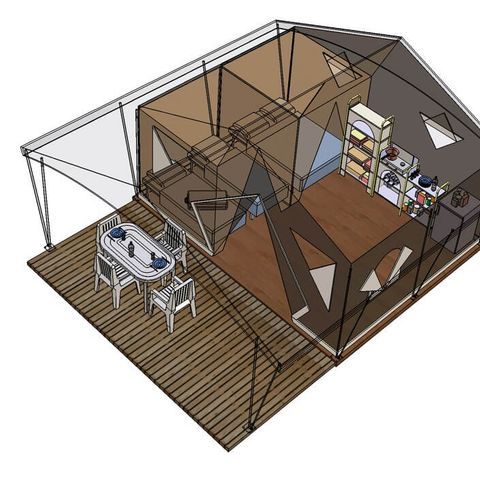 Tent 5 persons - 2-bedroom Nature tent without sanitary facilities