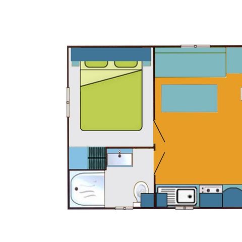 BUNGALOW 3 personnes - Equilibre 1 chambre 2/3 personnes