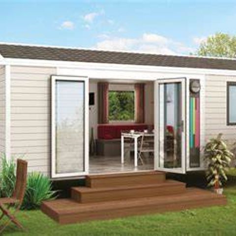 Mobilheim 4 Personen - Kervoyal CONFORT 29m² (2 Schlafzimmer) + überdachte Terrasse + TV