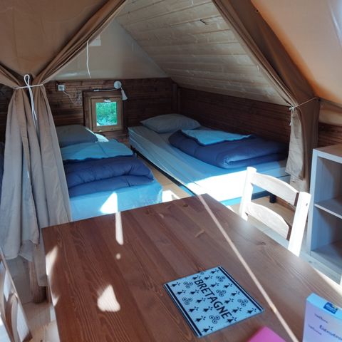 CANVAS AND WOOD TENT 4 people - Lodge Breizh Koban CONFORT 19m² (without sanitary facilities) (2ch-4pers) + 10m² semi-covered terrace