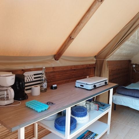 TENDA IN TELA E LEGNO 4 persone - Lodge Breizh Koban CONFORT 19m² (senza servizi igienici) (2ch-4pers) + 10m² terrazza semicoperta