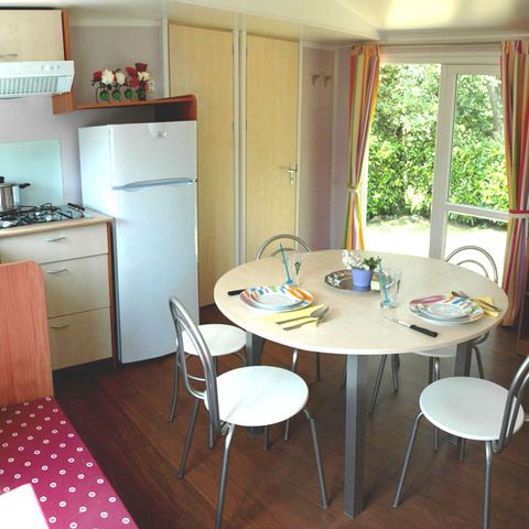 Mobilheim 6 Personen - Carnac STANDARD + 32m² (3 Schlafzimmer - 6 Personen) Überdachte Terrasse + TV