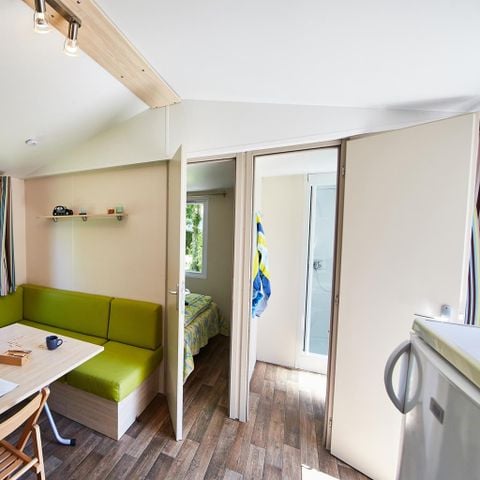 Stacaravan 7 personen - Carnac CONFORT 32m² (3bed-6/7p) + Overdekt terras + TV Aankomst woensdag