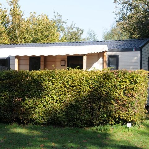 Stacaravan 7 personen - Carnac CONFORT 32m² (3bed-6/7p) + Overdekt terras + TV Aankomst woensdag