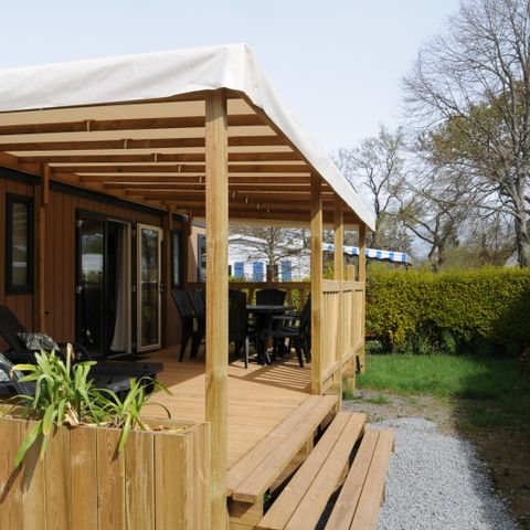 Casa mobile 8 persone - Golfe PREMIUM 40m² (4 camere - 8 posti letto) + terrazza coperta + TV + 2 bagni + lavastoviglie