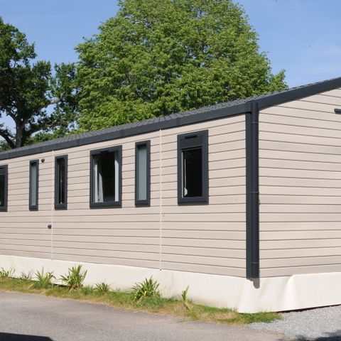 Mobilheim 8 Personen - Golfe PREMIUM 40m² (4 Zimmer - 8 Personen) + überdachte Terrasse + TV + 2 Bäder + Geschirrspüler