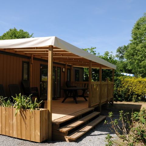 Casa mobile 8 persone - Golfe PREMIUM 40m² (4 camere - 8 posti letto) + terrazza coperta + TV + 2 bagni + lavastoviglie