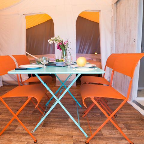 Mobile home 4 persons - Lodge Maasaï 2 bed 4 bath Semi-covered terrace without air conditioning