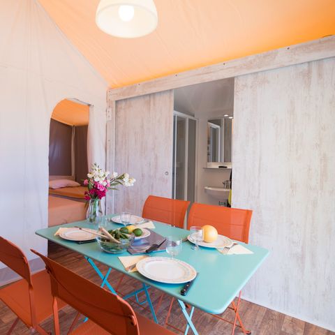 MOBILHOME 4 personnes - Lodge Maasaï 2 ch 4 pl Terrasse semi-couverte sans clim