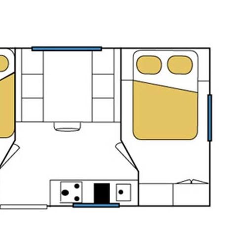 Stacaravan 4 personen - MINI 18-2 (Bambi) - ZONDER SANITAIR